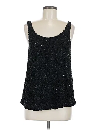 Pre-owned Haute Hippie Sleeveless Silk Top Black Scoop Neck Tops
