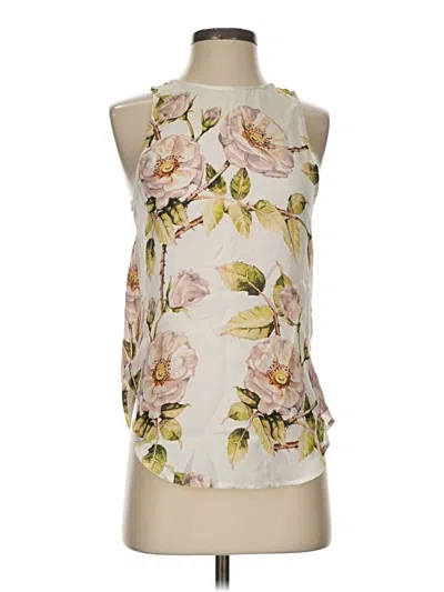 Pre-owned Haute Hippie Sleeveless Silk Top Ivory Halter Neckline Tops