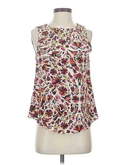 Pre-owned Haute Hippie Sleeveless Silk Top Ivory Halter Neckline Tops