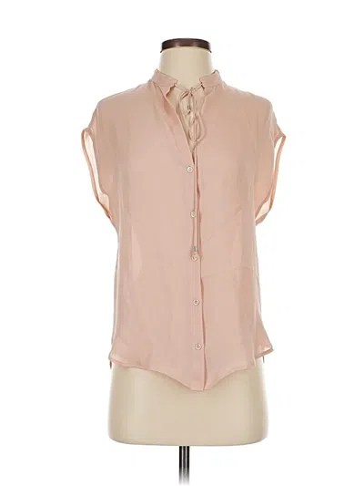 Pre-owned Haute Hippie Sleeveless Silk Top Pink Tie Neck Tops