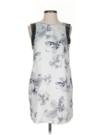 Pre-owned Haute Hippie Sleeveless Silk Top Silver Strapless Neckline Tops