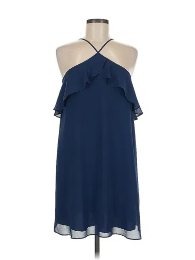 Pre-owned Haute Hippie Sleeveless Top Blue Halter Neckline Tops