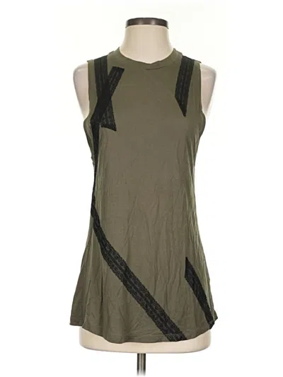 Pre-owned Haute Hippie Sleeveless Top Green Halter Neckline Tops