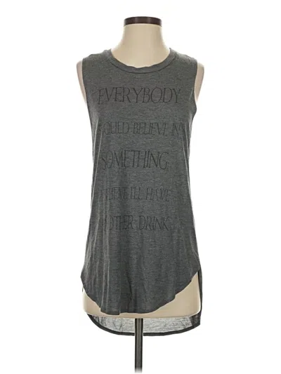 Pre-owned Haute Hippie Sleeveless T-shirt In Gray