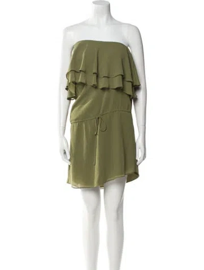 Pre-owned Haute Hippie Strapless Mini Dress W/ Tags In Green