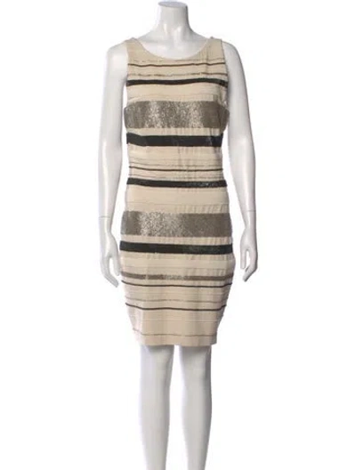 Pre-owned Haute Hippie Striped Mini Dress In Neutral