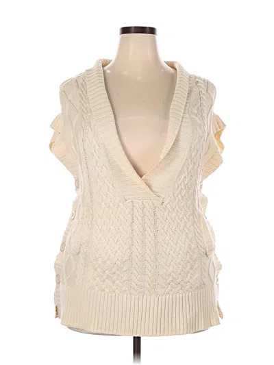 Pre-owned Haute Hippie Sweater Vest In Ivory
