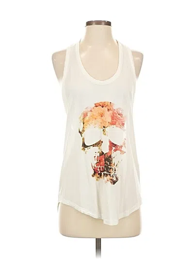 Pre-owned Haute Hippie Tank Top Ivory Halter Neckline Tops In White