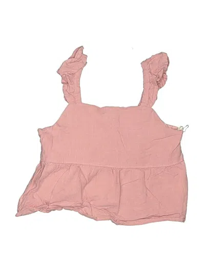 Pre-owned Haute Hippie Kids' Tank Top Pink Ruffles Neckline Tops