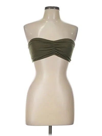 Pre-owned Haute Hippie Tube Top Green Strapless Neckline Tops