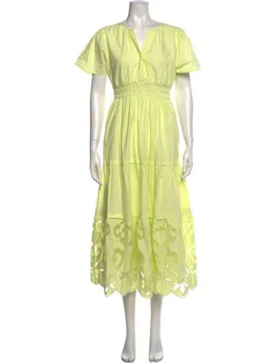 Pre-owned Haute Hippie V-neck Long Dress In Green