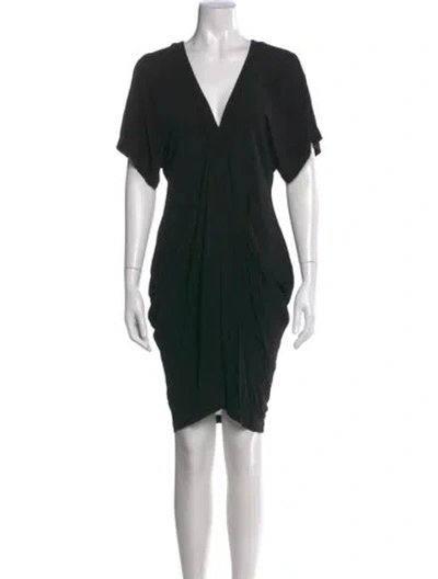 Pre-owned Haute Hippie V-neck Mini Dress In Black