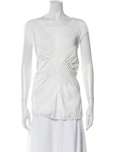 Pre-owned Haute Hippie V-neck Sleeveless Blouse In White