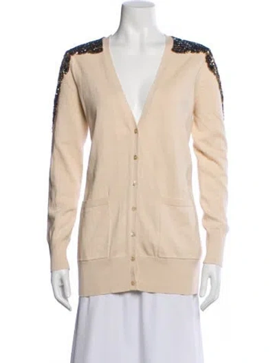 Pre-owned Haute Hippie V-neck Sweater In Neutral