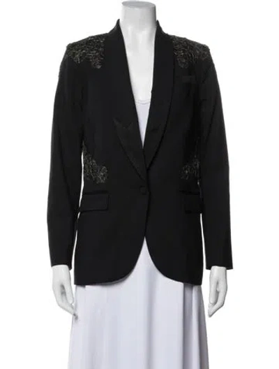 Pre-owned Haute Hippie Wool Blazer In Blue