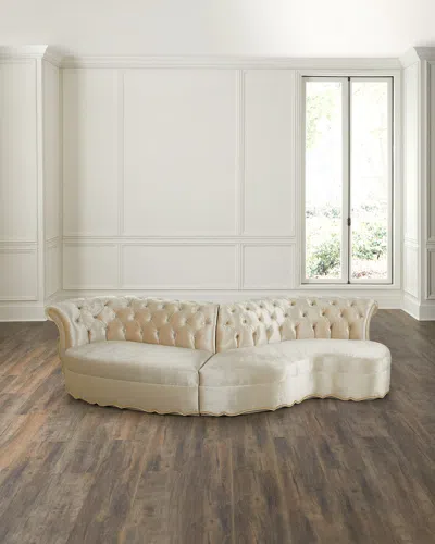 Haute House Amelia Curved 2-piece Sectional In Ivory