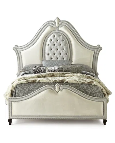 Haute House Anastasia Queen Bed In Antq White/silver