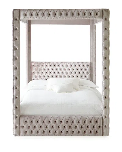 Haute House Astrid Queen Canopy Bed In Amethyst