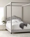 Haute House Athena Zebra King Canopy Bed In Zebra