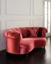 Haute House Aubrey Channel Tufted Sofa, 77" In Red