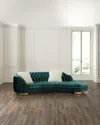 Haute House Ava 118" Chaise-style Sofa In Blue