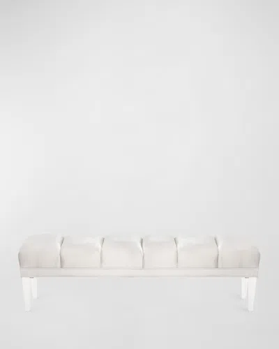 Haute House Becky Acrylic-leg Bench In Silver