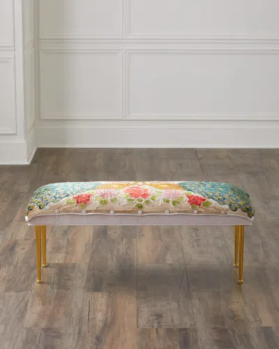 Haute House Blush Peacock Bench, 42"