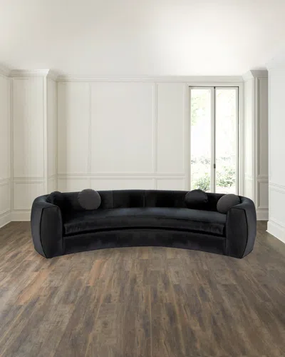 Haute House Carmen Velvet Sofa, 92" In Gray