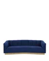 Haute House Charles Boomerang Sofa 97" In Navy