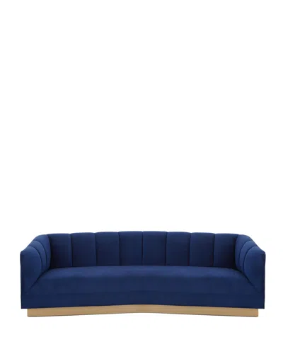 Haute House Charles Boomerang Sofa 97" In Navy