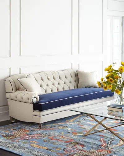 Haute House Classic Mr. Smith Sofa In Natural/navy