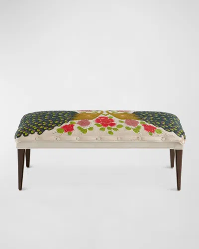 Haute House Cream Peacock Bench, 42"