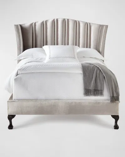 Haute House Eastwood Channel-tufted Queen Bed In Gray