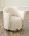 Haute House Echo Swivel Chair In Ivory