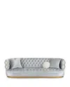 Haute House Elisa Marble Inlay Tufted Sofa, 113" In Ice Blue