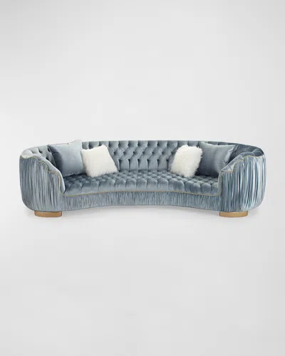 Haute House Emma Curved Sofa, 84" In Blue