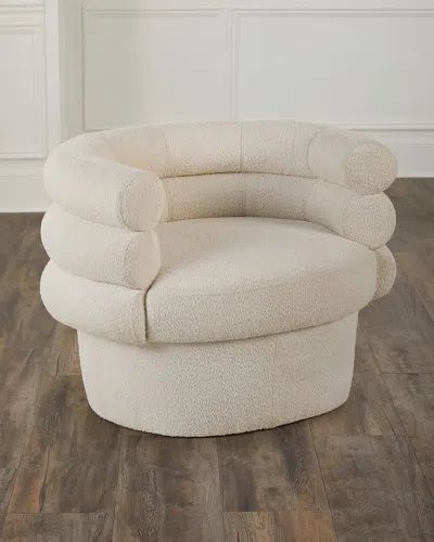 Haute House Heidi Boucle Barrel Chair In White