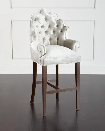 Haute House Isabella Tufted Barstool In Silver