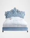 Haute House Julia King Tufted Bed In Light Blue