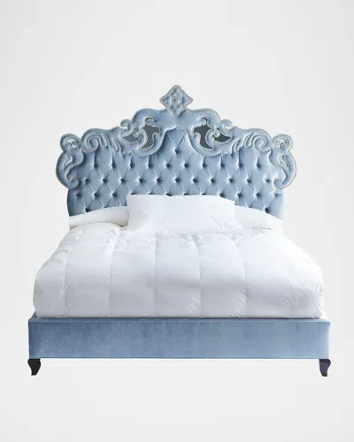 Haute House Julia Tufted California King Bed In Light Blue