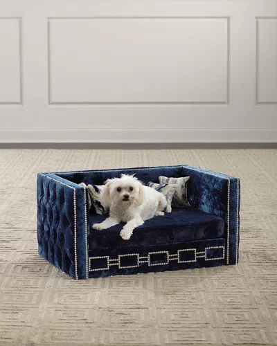 Haute House Kailey Trundle Pet Bed In Navy