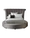Haute House Katya Round Queen Platform Bed In Dark Gray