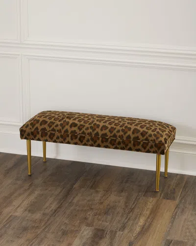 Haute House Kylee Leopard Bench, 42"