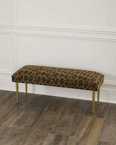 Haute House Kylee Leopard Bench, 42"
