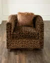 Haute House Kylee Swivel Chair In Brown