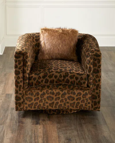 Haute House Kylee Swivel Chair In Brown