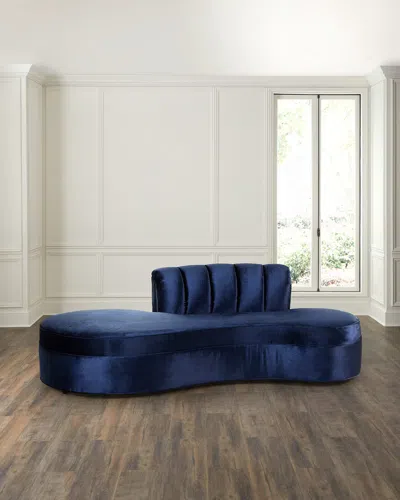 Haute House Layla Petite Velvet Sofa, 90" In Blue
