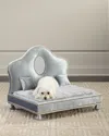 Haute House Lenor Pet Bed With Mirror Trim In Denim
