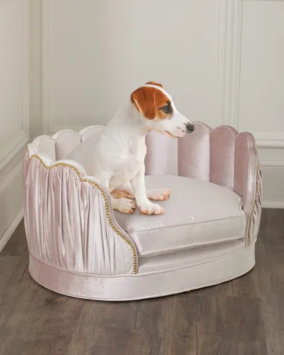 Haute House Lily Rose Velvet Pet Bed In Pink