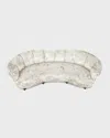 Haute House Lizette Velvet Channel-tufted Sofa - 85" In White